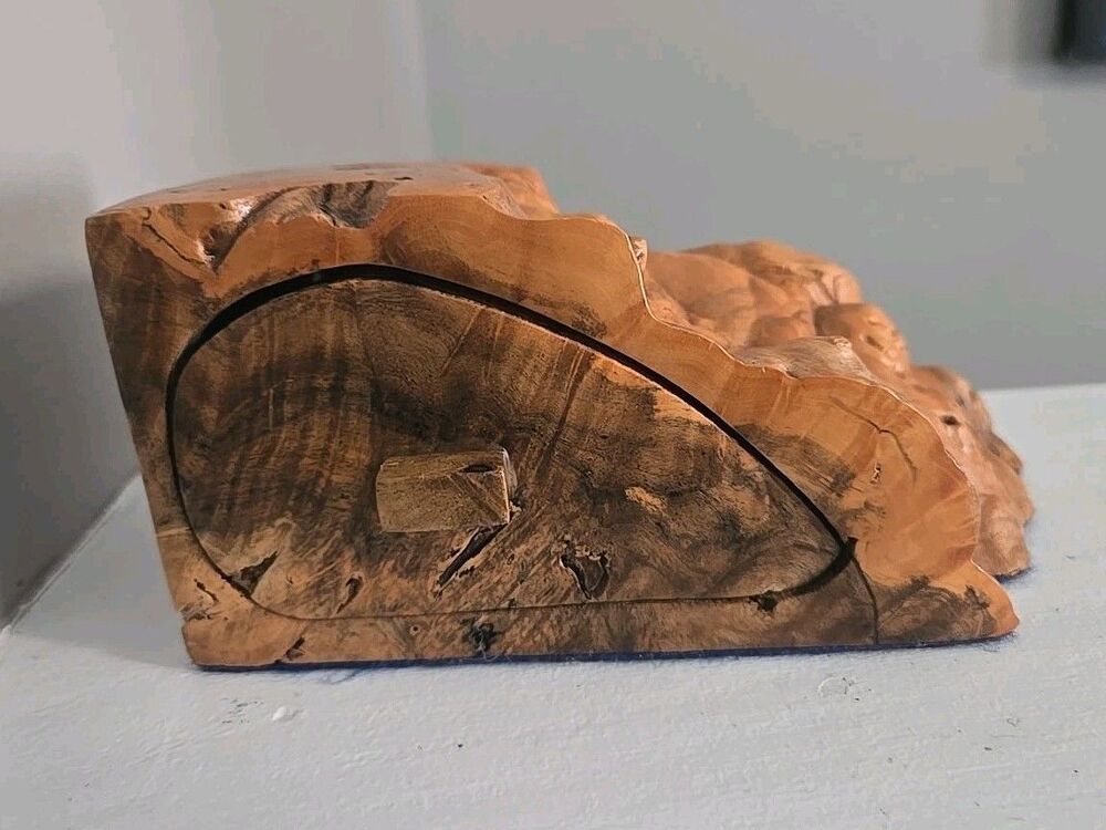 Handcrafted Live Edge Burl Wood Keepsake Trinket Jewelry Box w/ Drawer 6.5" x 3"